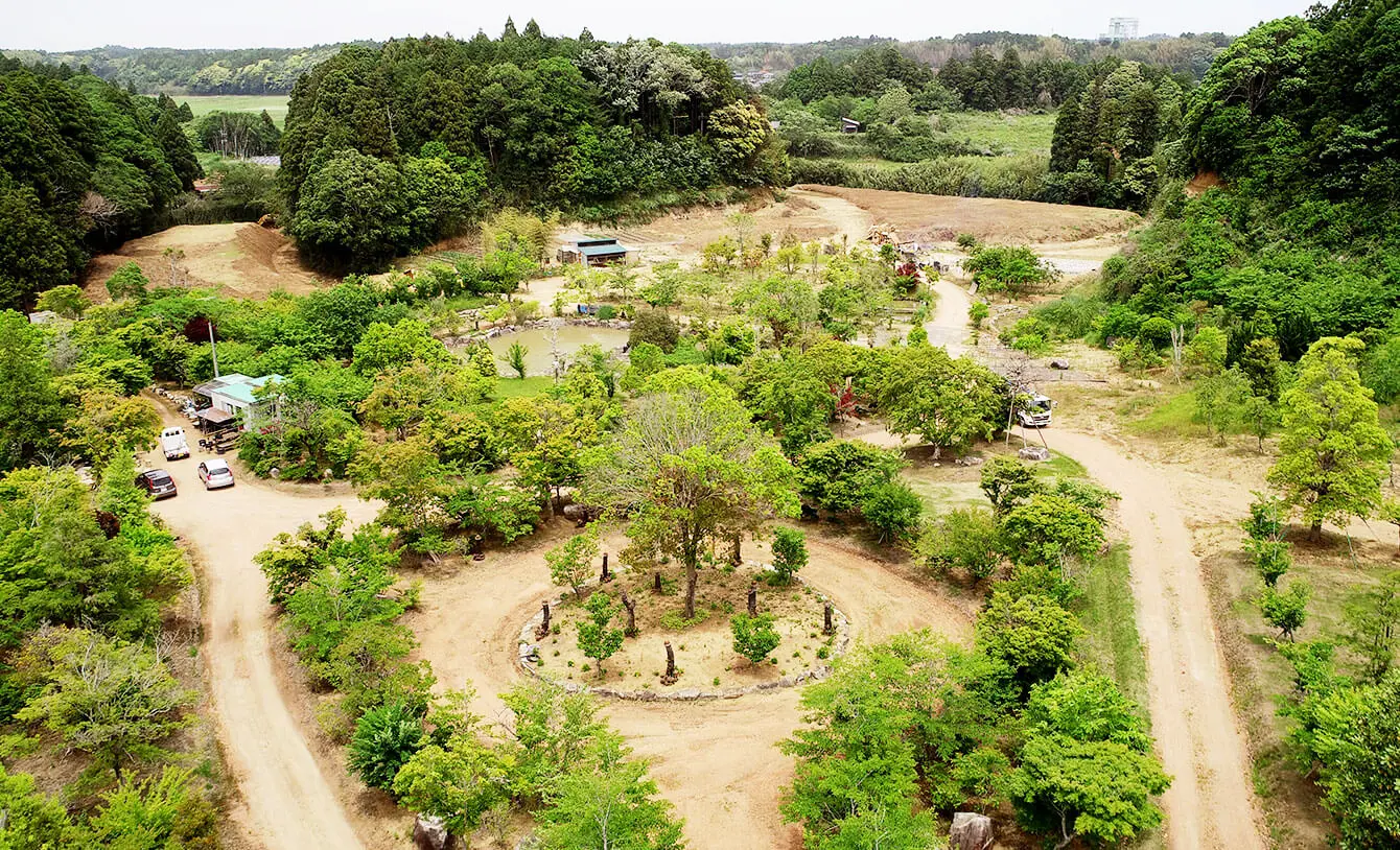 陽光の里の上空からの全体写真