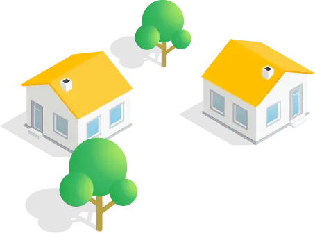 住宅街のイラスト前景